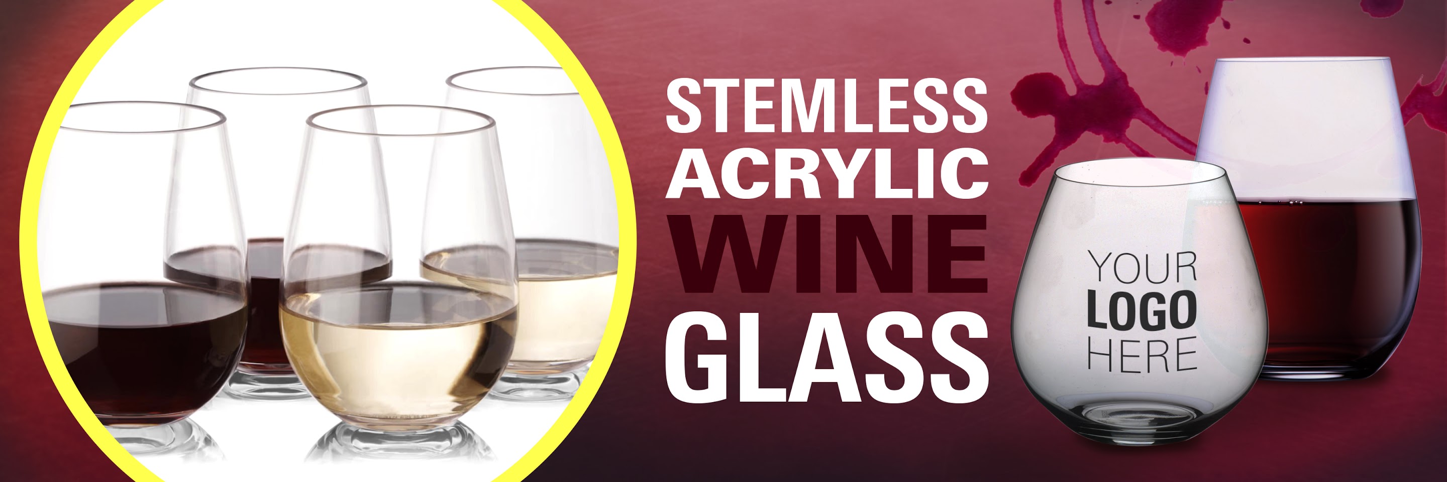 acrylic stemless wine glass