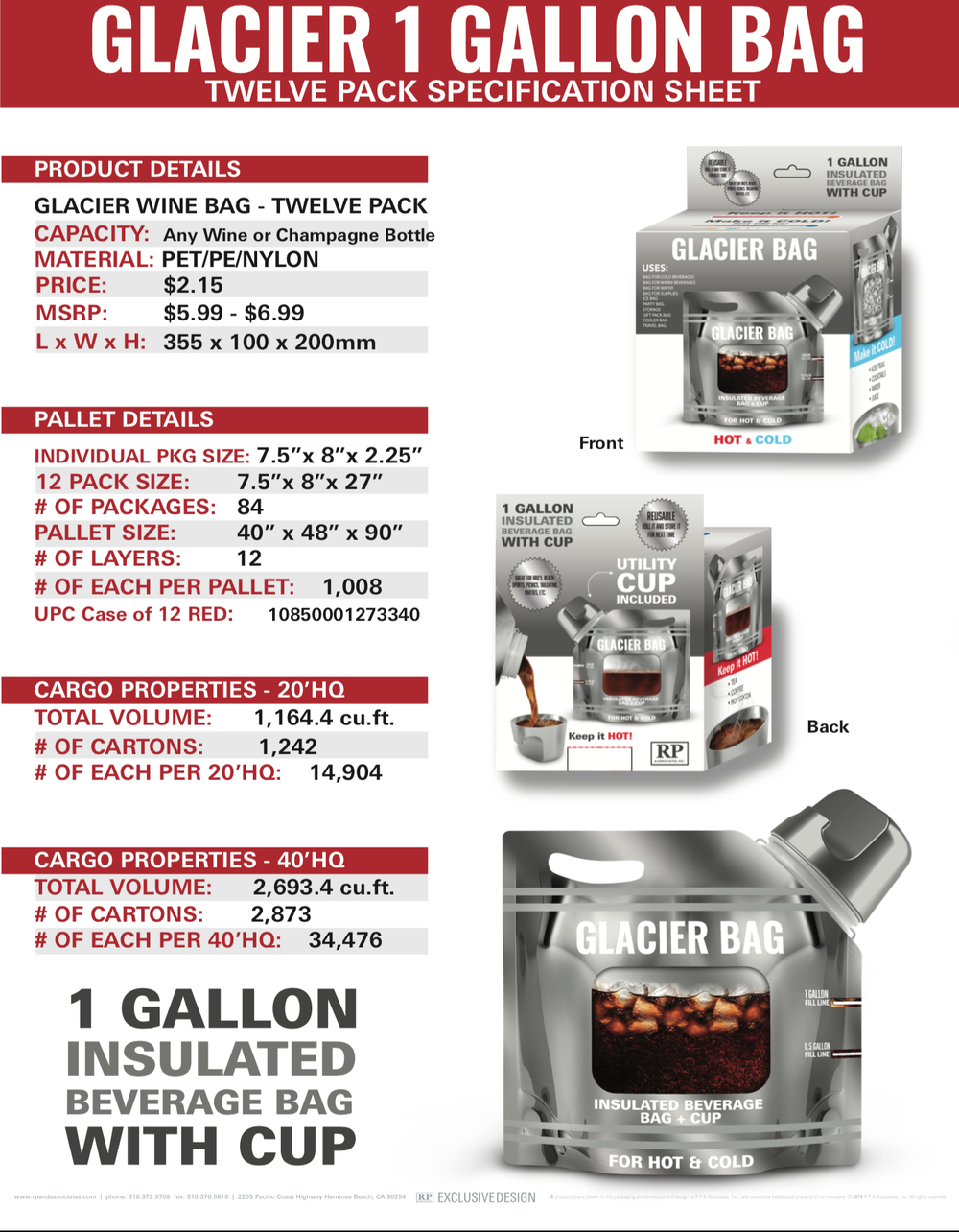 insulated glacier bag sell sheet 1