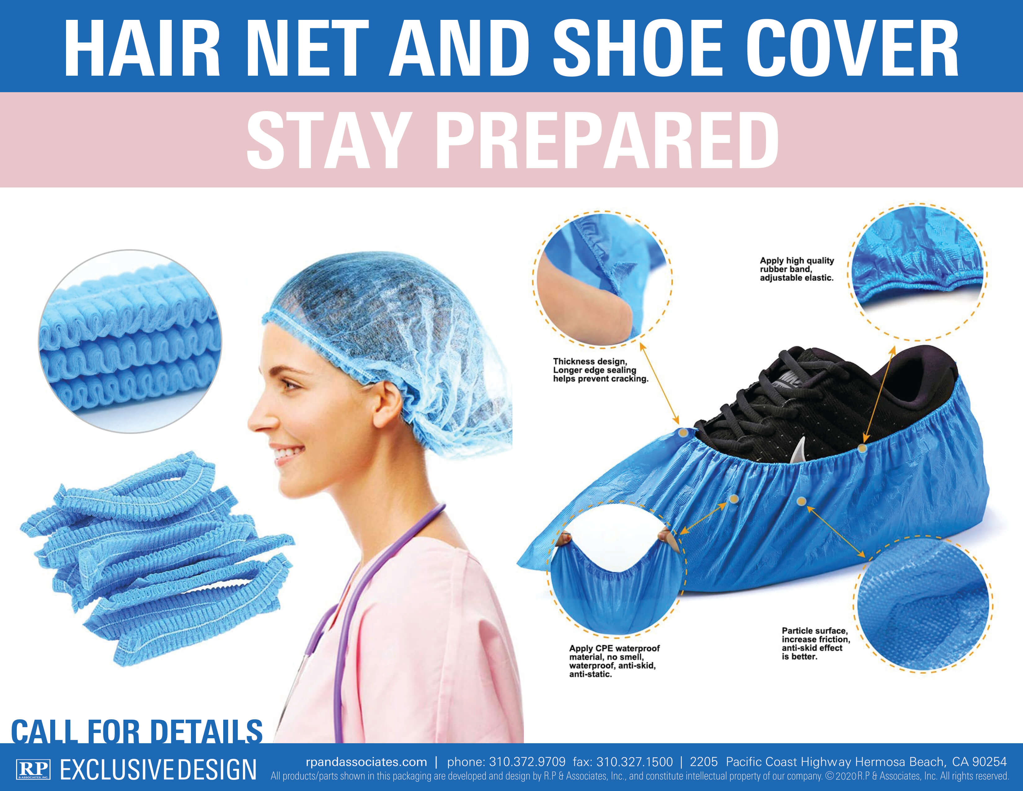 hair net and shoe cover