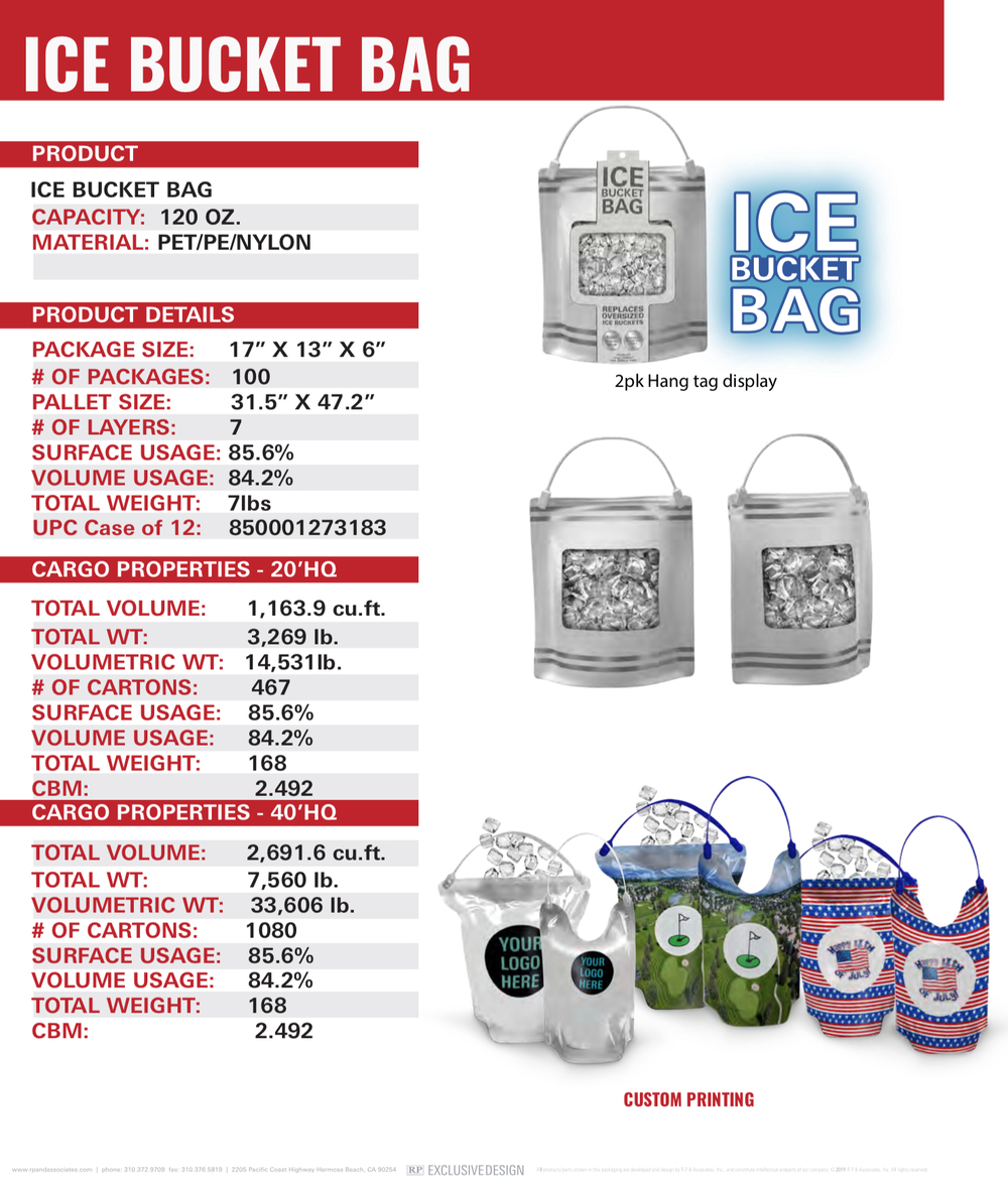 ice bucket bag sell sheet