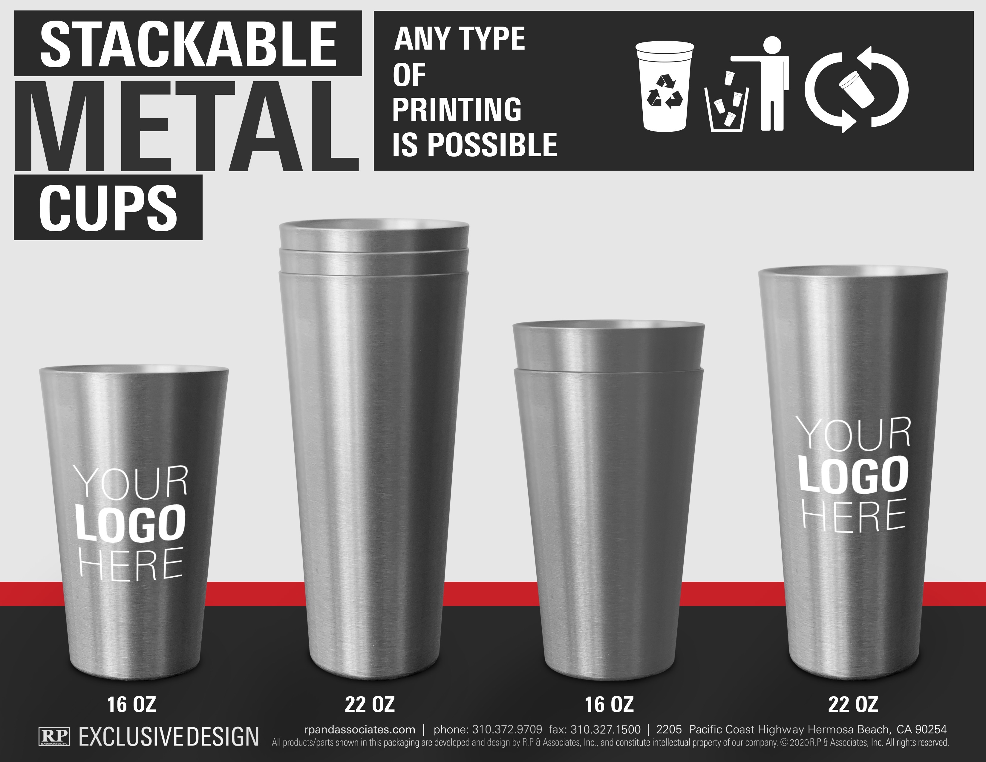 stackable metal cups