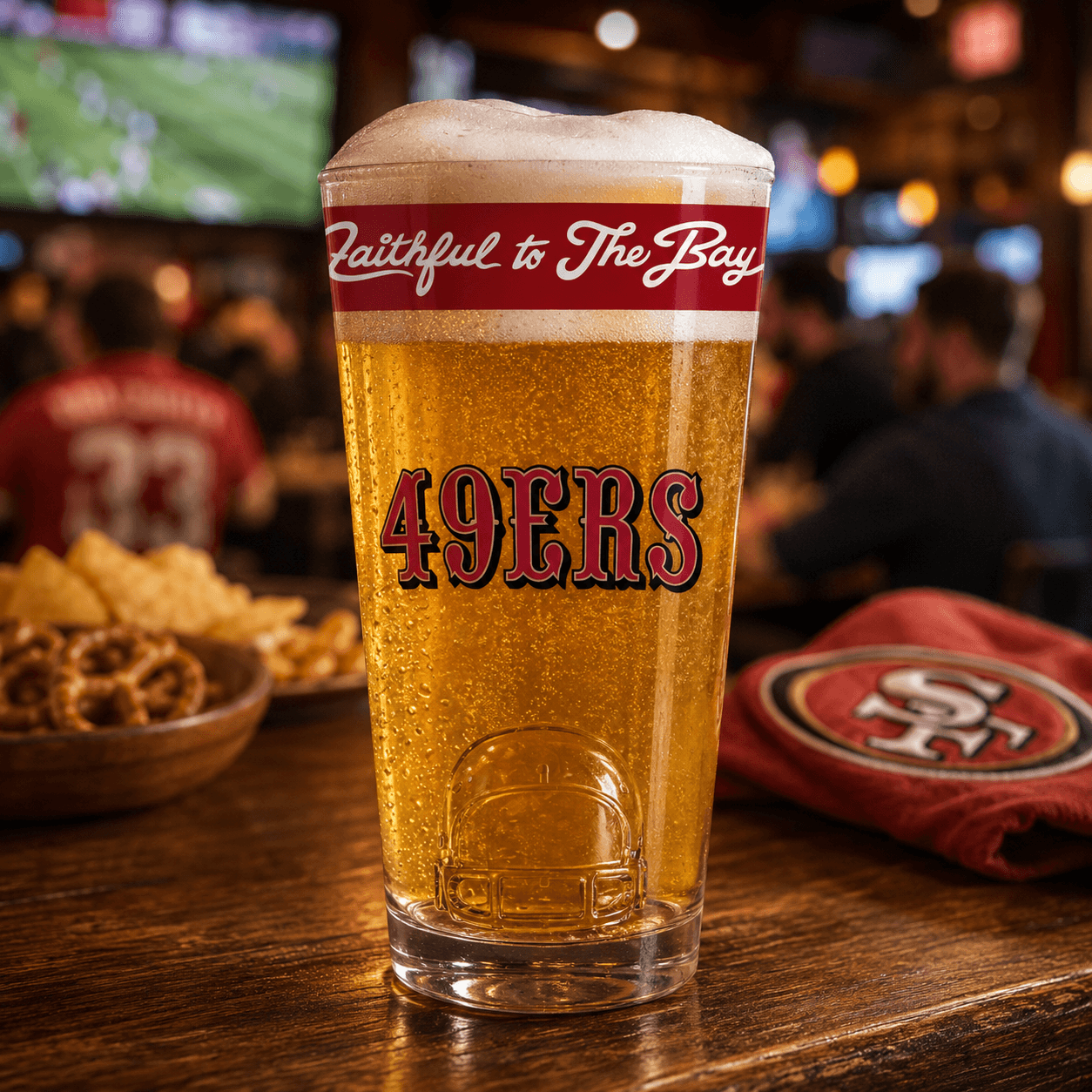 Pint Cup with Football Helmet in Base